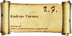 Kudron Ferenc névjegykártya