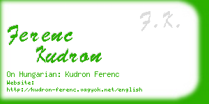 ferenc kudron business card